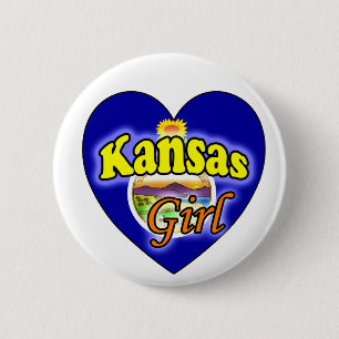 Kansas Girl 6 Cm Round Badge
