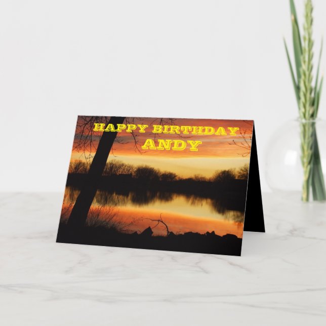 Kansas Golden Sunset Reflection Greeting Card (Front)