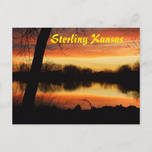 Kansas Golden Sunset Reflection Post Card