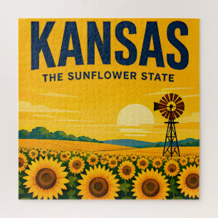 Kansas Great Plains Flint Hills Heartland Travel Jigsaw Puzzle