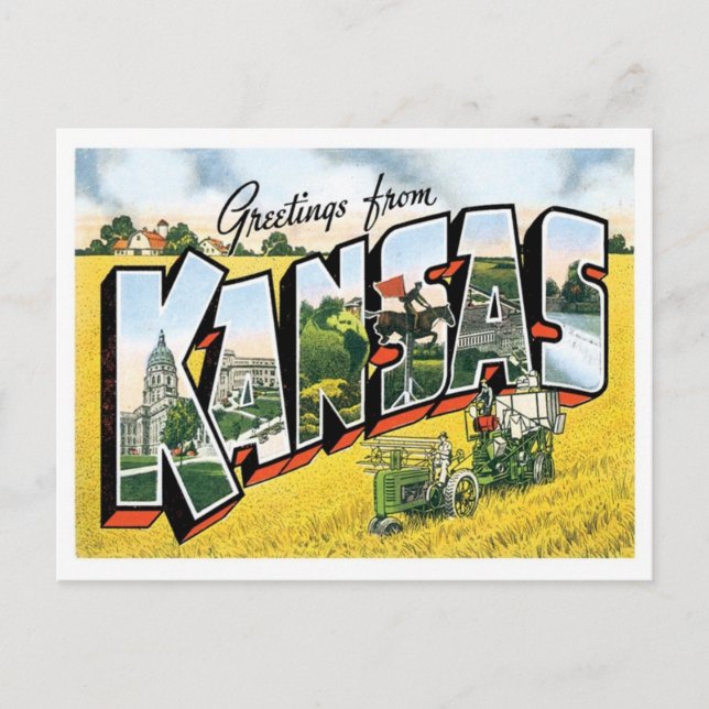 Kansas Greetings From US States Postcard (Front)