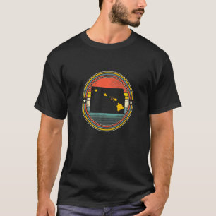 Kansas Hawaii Roots Origine State Map Retro   T-Shirt