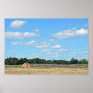 Kansas Hay Bales Poster