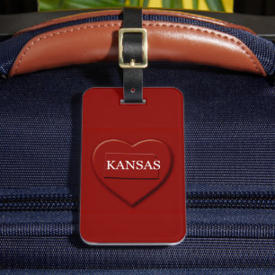 Kansas Heart Map Design  Luggage Tag