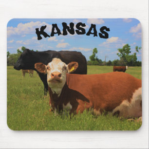 Kansas Hereford and Angus Cows Mouse Pad