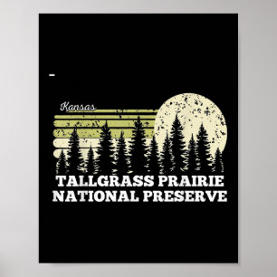 Kansas Hiking Tallgr Prairie National Preserve Tre Poster