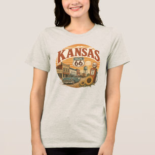 Kansas Historic Route 66 Vintage Tri-Blend Shirt