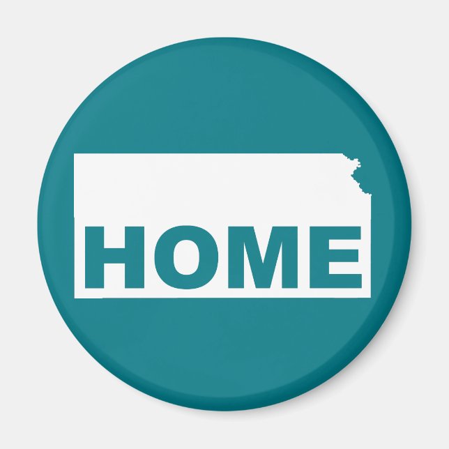 Kansas Home Away From State Fridge Magnet (Front)