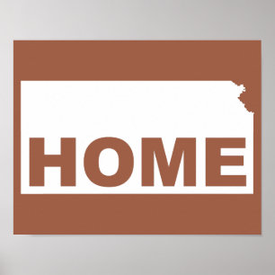 Kansas Home Away From State Poster Sign