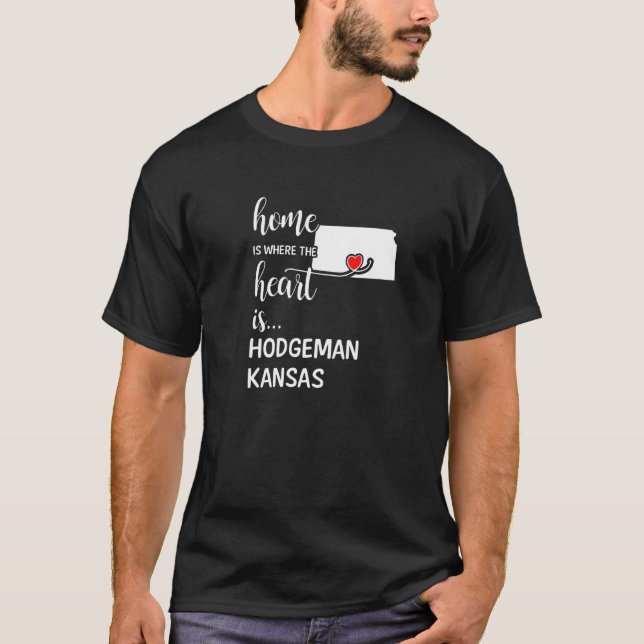 Kansas Home Is Where The Heart Is Hodgeman County T-Shirt (Front)