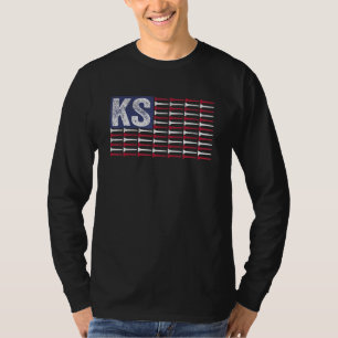 Kansas Home State Ks American Flag Patriotic Golf T-Shirt