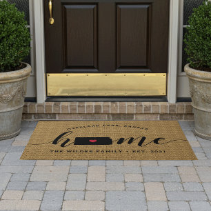 Kansas Home State Personalised Doormat