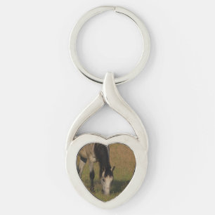 Kansas Horse in a Pasture Heart Key Chain