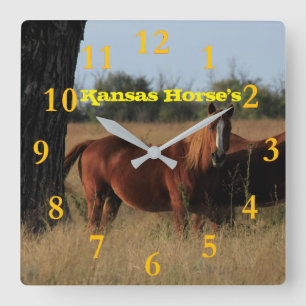 Kansas Horse's Wall Clock