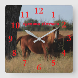 Kansas Horse's Wall Clock