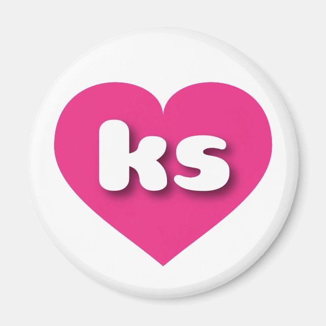 Kansas hot pink heart - I love ks Magnet (Front)