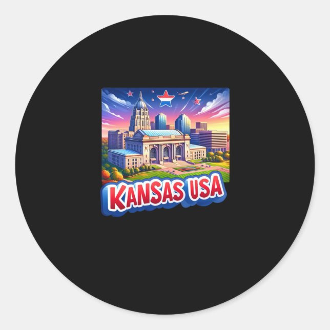 Kansas In Usa Sticker  (Front)