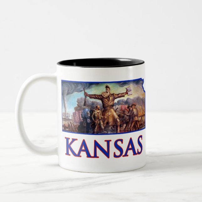 Kansas John Brown and the Tragic Prelude Two-Tone Coffee Mug (Left)