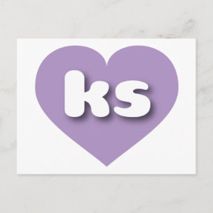 Kansas lavender heart - I love ks Postcard