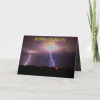 Kansas Lightning Storm Birthday Greeting Card