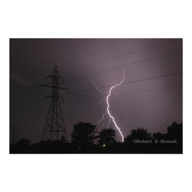 Kansas Lightning Storm Photo Poster. (Front)