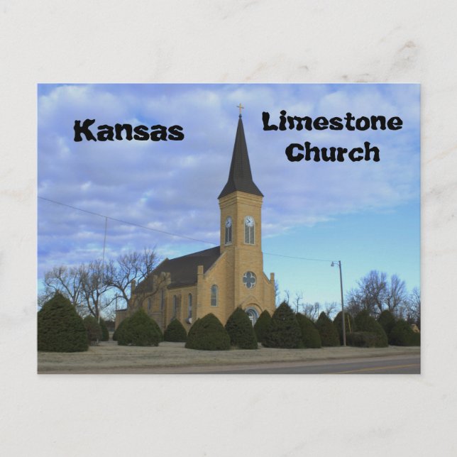 Kansas Limestone Church Post Card (Front)