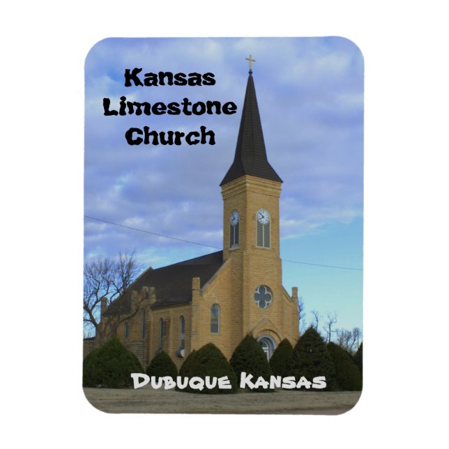 Kansas Limestone Church Square Magnet (Vertical)