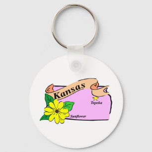 Kansas Map Key Ring