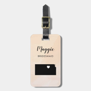 Kansas Map Luggage Tag, Wedding Party Welcome Tag
