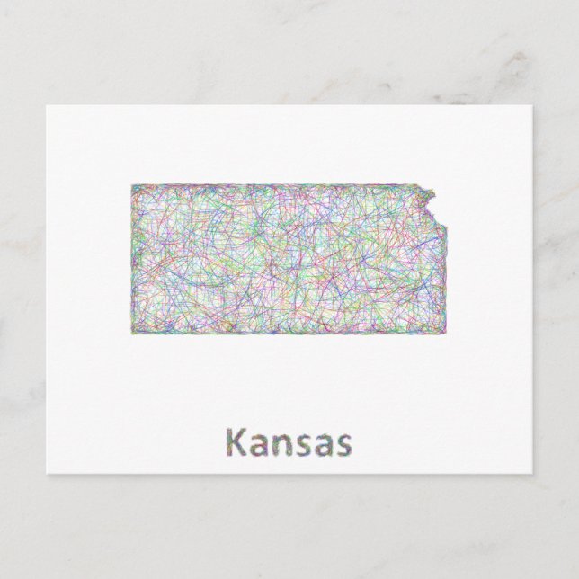 Kansas map postcard (Front)