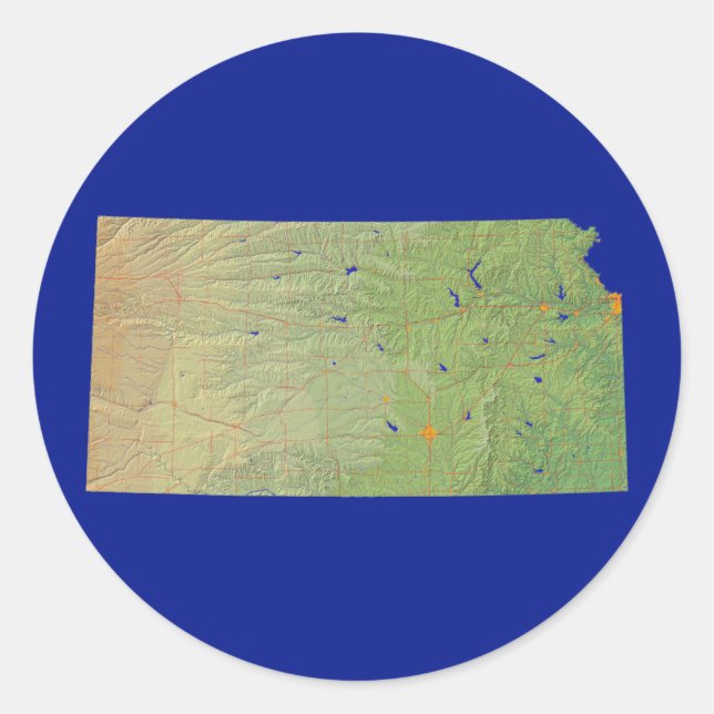 Kansas Map Sticker (Front)