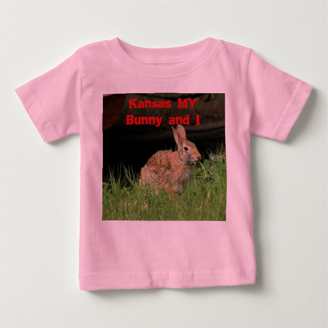 Kansas My Bunny and I Ruffle T-shirt. Baby T-Shirt (Front)