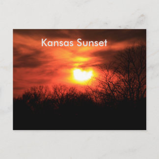 Kansas Orange Sunset Post Card
