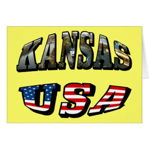 Kansas Picture and USA Flag Font