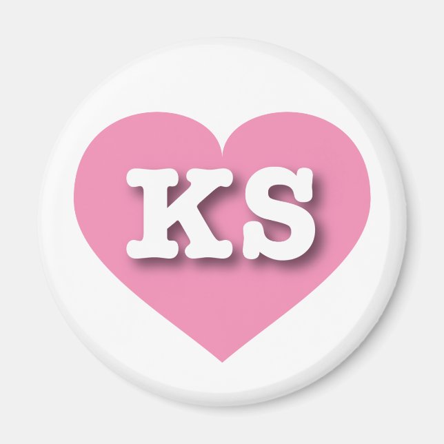 Kansas Pink Heart - I love KS Magnet (Front)
