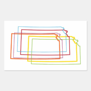 kansas pride blur rectangular sticker