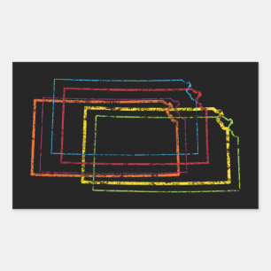 kansas pride blur rectangular sticker