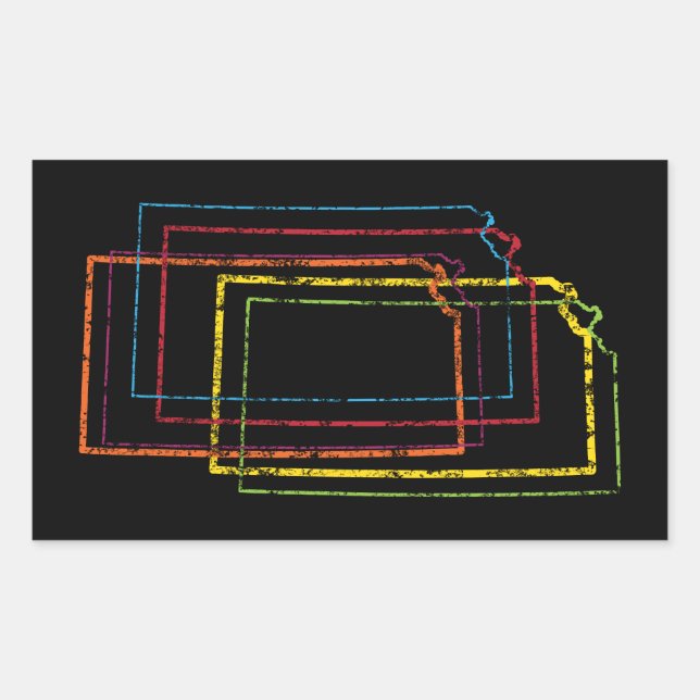 kansas pride blur rectangular sticker (Front)