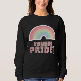 Kansas Pride LGBTQ Cute Rainbow Minimalist Pride Sweatshirt