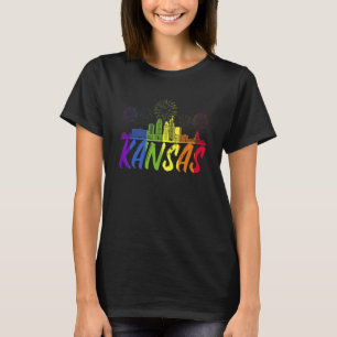 Kansas Pride Skyline Pride Parade Kansas T-Shirt