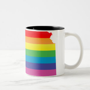 kansas pride. striped. Two-Tone coffee mug