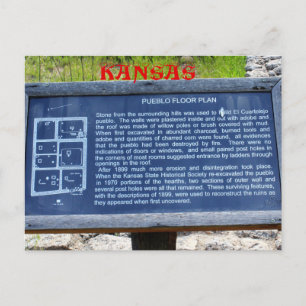 Kansas Pueblo Floor Sign Post Card