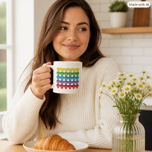 Kansas Rainbow Hearts State Pride Coffee Mug