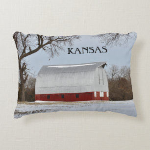 Kansas Red Barn Decorative Cushion