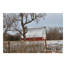 Kansas Red Country Barn Photo Enlargement