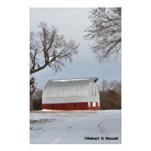 Kansas Red Country Barn Photo Enlargement