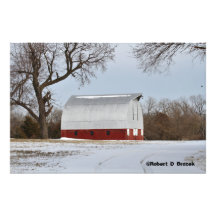 Kansas Red Country Barn Photo Enlargement