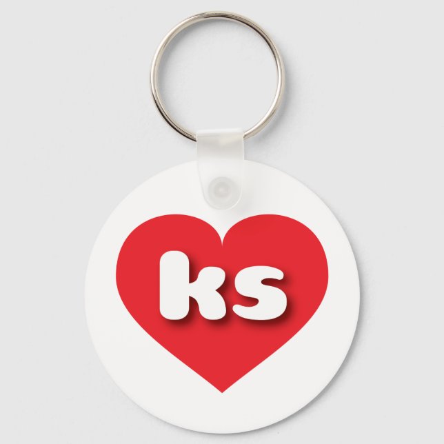 Kansas red heart - I love ks Key Ring (Front)