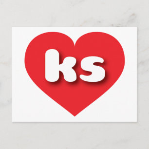 Kansas red heart - I love ks Postcard