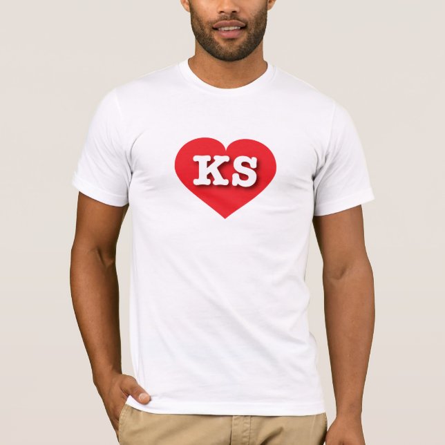 Kansas Red Heart - I love KS T-Shirt (Front)